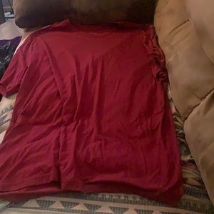 Red fruit of the loom shirt